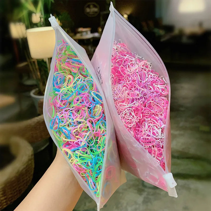1000pcs/Pack Girls Colorful Small Disposable Rubber Bands Gum For Ponytail Holder Elastic Hair Bands Fashion Hair Accessories - MY RITA