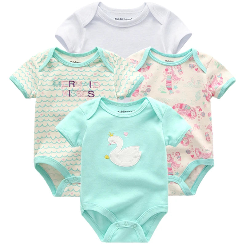 4pcs/pack 0-12m short-Sleeve Baby body suits Infant cartoon bodysuits for boys girls jumpsuits Clothing 2022 newborn clothes - MY RITA