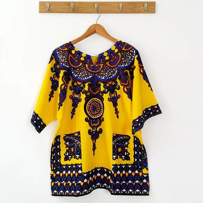African Traditional Print Cotton Dashiki T-shirts Fashion Tshirt T Shirt For Men Women Unisex Short Sleeve Africa Clothing Tops - MY RITA