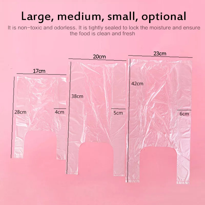 100PCS Transpare Roll Fresh-keeping Plastic Bags of Vacuum Food Saver Bag 3 Sizes Food Storage Bags with Handle Keep Fresh ZXH - MY RITA