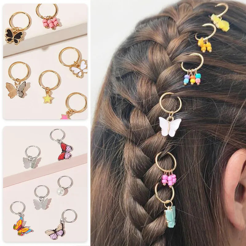 6pcs/set Butterfly DIY Pendant Hair Accessories Hair Clip for Women Street Braid Trend Headdress Girls Hairpins Hair Accessories - MY RITA