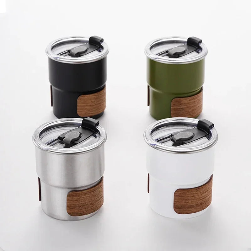 300ml Stainless Steel Coffee Camping Mug with Lid Portable Heat Resistant for Outdoor Picnic Camping Fishing Bottles Coffee Cups - MY RITA