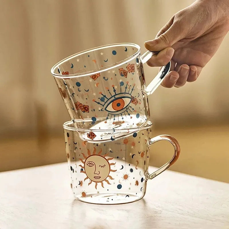 500ml Creative Glass Scale Handgrip Mug Breakfast Milk Coffee Couple Mug Home Party Tumbler Water Drinkware Fruit Juice Cups - MY RITA