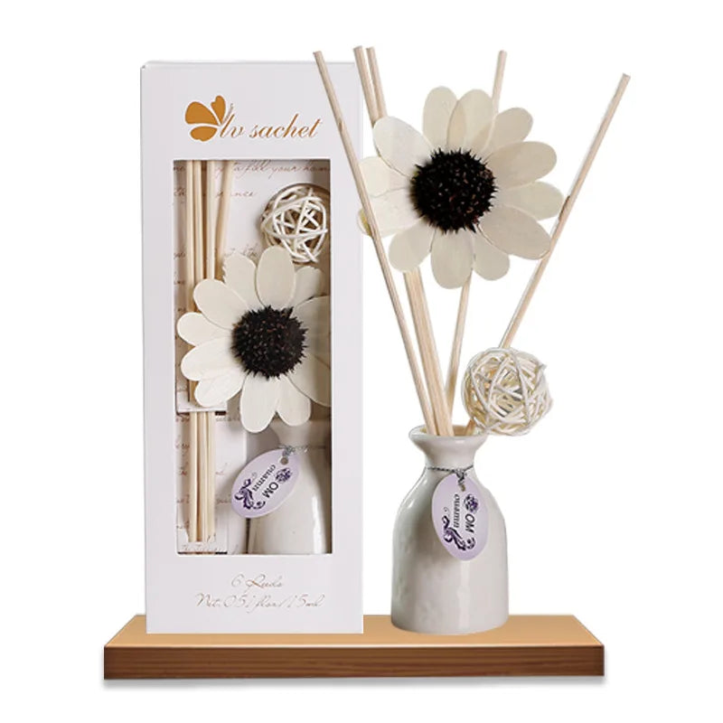 30ml Fresh Air Office Aromatherapy Stick Fragrance Rattan Ball Reed Diffuser Set Sun Flower Gift Home Bathroom Decoration Set - MY RITA