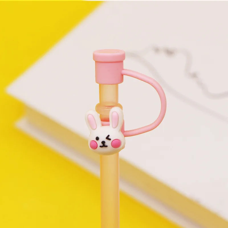 Barbie Eyedropper Cover 2023 Protective Cover Dust Cover Pink Cartoon Kawaii Capacity Bottle Layer Water Cup Plastic Straw Gifts - MY RITA