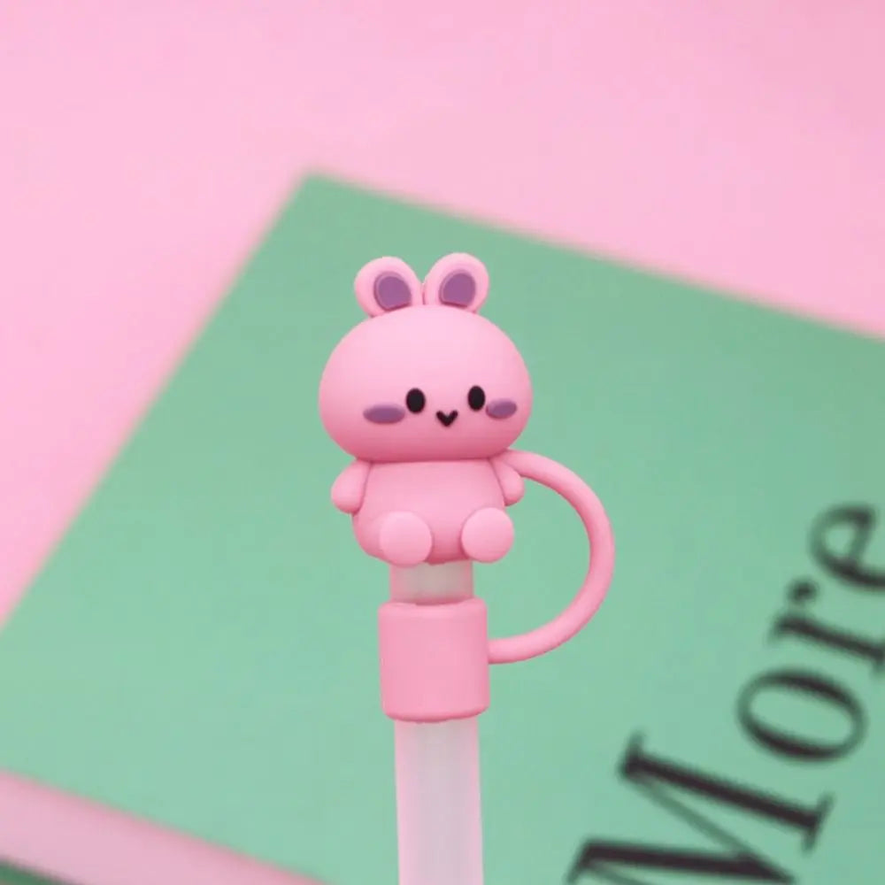 10mm Cartoon Silicone Straw Tips Drinking Dust Cap Splash Proof Plugs Cover Creative Cup Accessories Straw Sealing Tools - MY RITA
