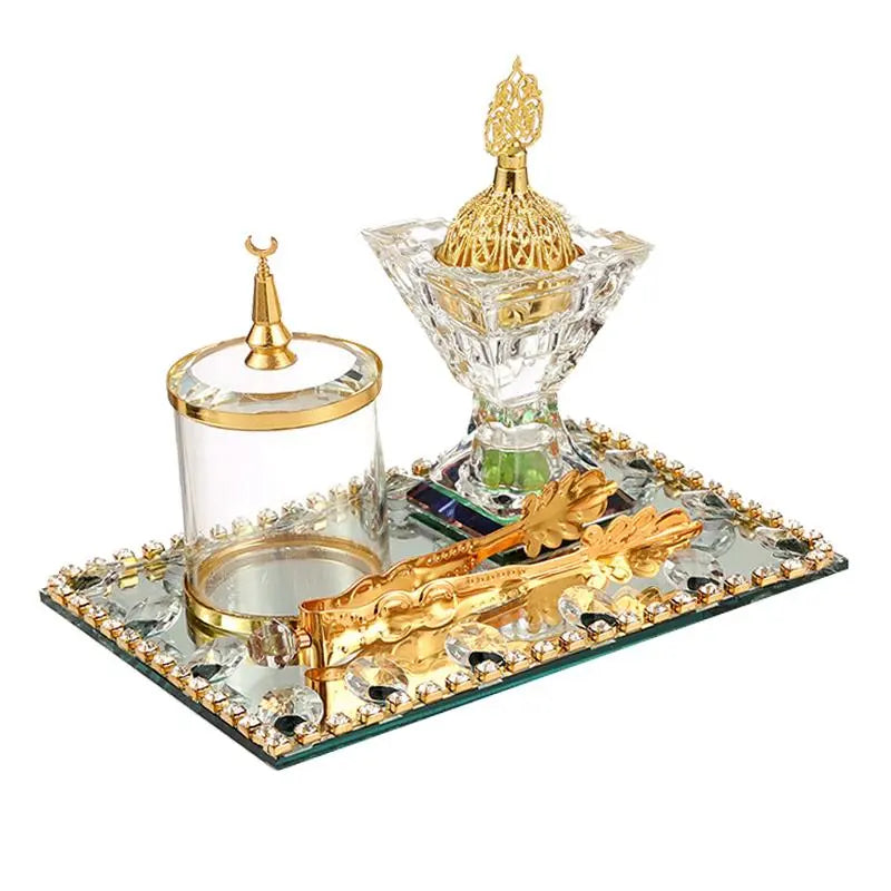 Arabian Incense Burner Set Vanity Tray, Clip Decor Incense Diffuser for Desktop Home Fragrance Bedroom Ramadan Housewarming Gift - MY RITA