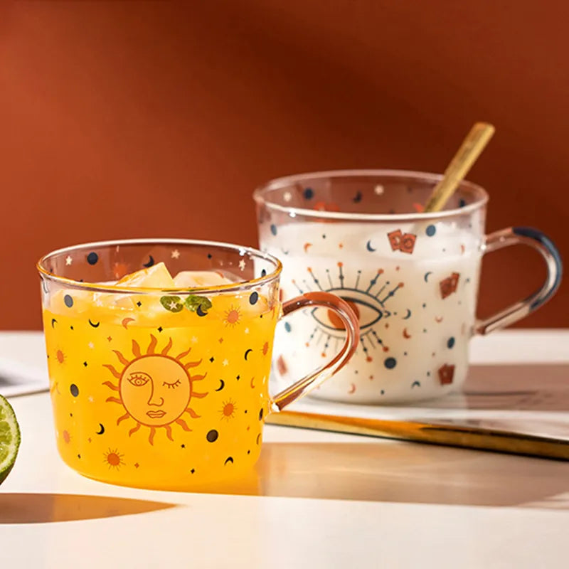 500ml Creative Glass Scale Handgrip Mug Breakfast Milk Coffee Couple Mug Home Party Tumbler Water Drinkware Fruit Juice Cups - MY RITA
