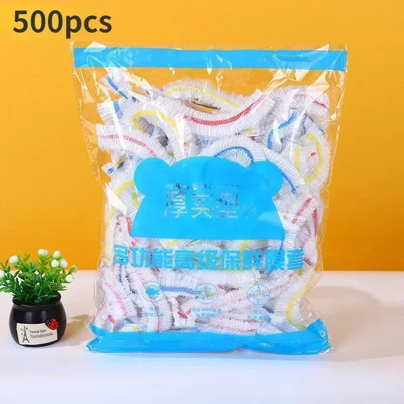 100/200/300/500pcs Colorful Saran Wrap Disposable Food Cover Food Grade Fruit Fresh-keeping Plastic Bag Kitchen Accessories - MY RITA